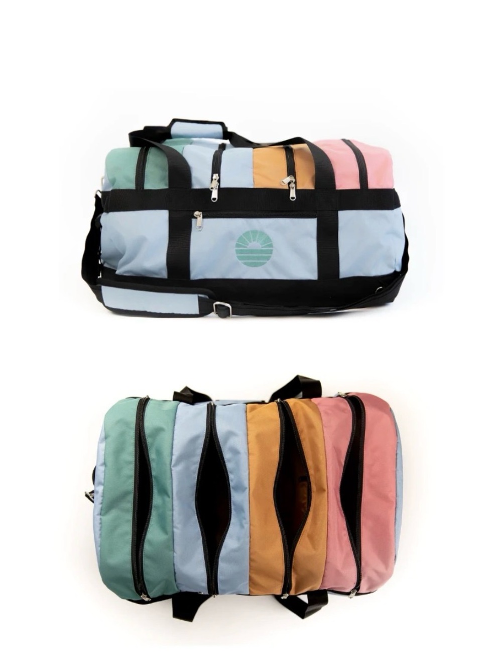 TOBIQ Backpack Duffel Multicolor Colorado Multi Pockets Zippers Cordura